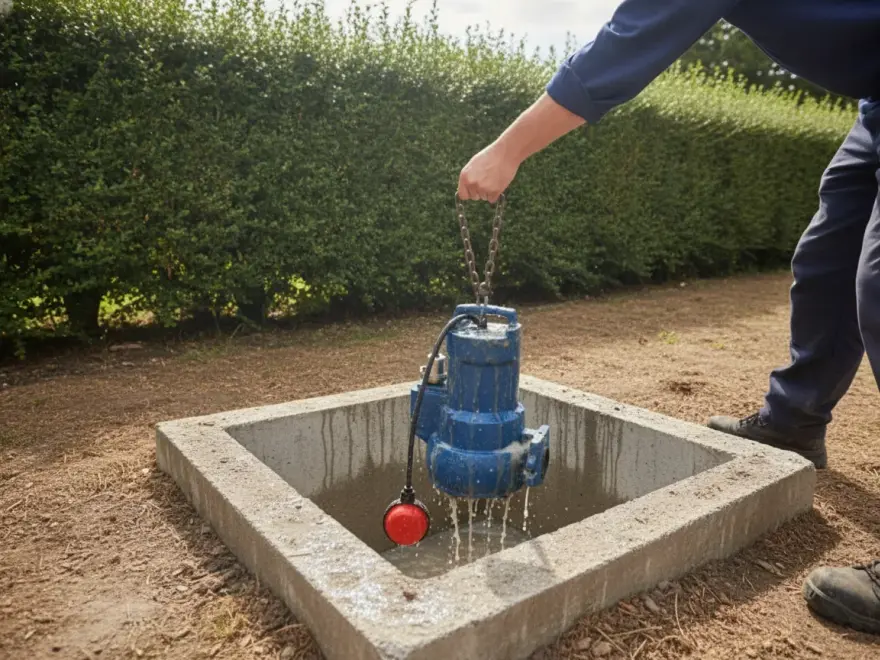 Pompe de relevage eaux usées à Toury : pompe de relevage neuve sortie du véhicule (illustration)